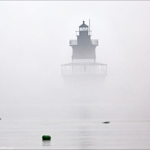 Plum Beach Light in the fog