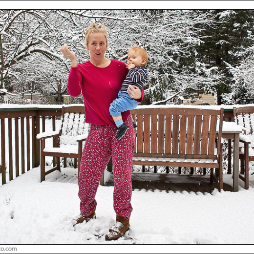Elias’ first snow day!